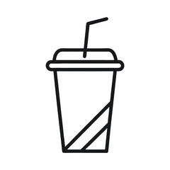 Simple Donut with Icing and Sprinkles – Line Drawing Vector Icon