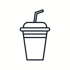 Simple Donut with Icing and Sprinkles – Line Drawing Vector Icon