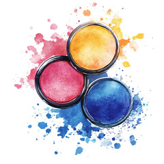 Eyeshadow, watercolor vector, isolated on a white background.