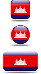 Complete 3D Flag Set of Cambodia in Editable Format