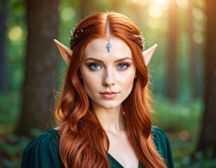 portrait of a young elf in the forest 3