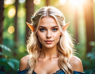 portrait of a young elf in the forest 2