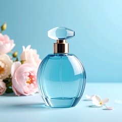 perfume bottle on a blue background 2