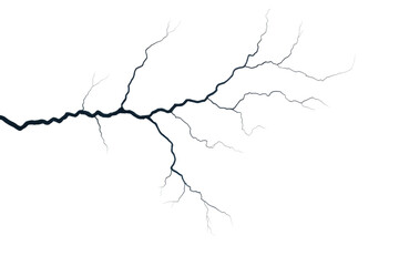 Lightning strike abstract concept art digital minimalist style isolated on transparent background