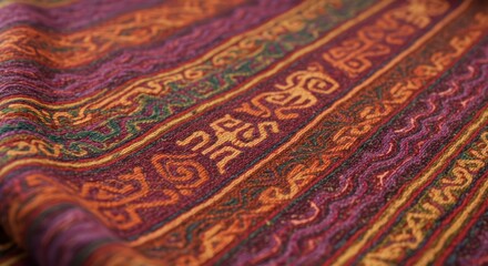Vibrant textile with intricate patterns