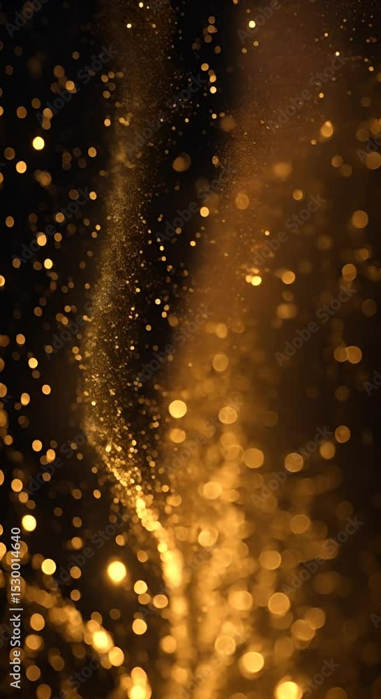 Poster sparkling gold dust on a black background footage particle flow seamlessly loopable abstract backgro