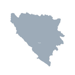 Map of Bosnia and Herzegovina, sign silhouette. World Map Globe. Vector Illustration isolated on white background. Europe continent.