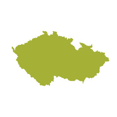 Map of Czech Republic, sign silhouette. World Map Globe. Vector Illustration isolated on white background. Europe continent.