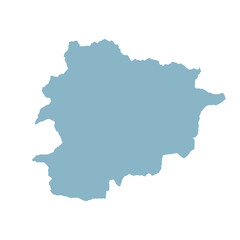 Map of Andorra, sign silhouette. World Map Globe. Vector Illustration isolated on white background. Europe continent.