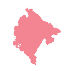 Obraz premium Map of Montenegro, sign silhouette. World Map Globe. Vector Illustration isolated on white background. Europe continent.