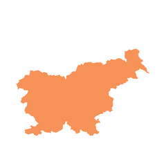 Map of Slovenia, sign silhouette. World Map Globe. Vector Illustration isolated on white background. Europe continent.