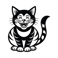 Colorful Cheerful Cat in Happy Mood vector illustration