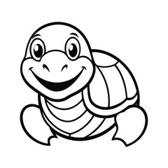 Bright Smiling Turtle with Playful Colors vector illustration