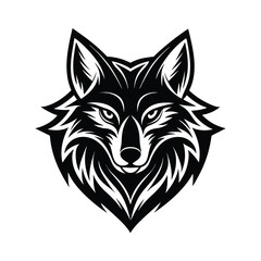Stylized Monochrome Wolf with Shaded Texture vector illustration