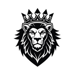Majestic Lion with Regal Crown Design vector illustration