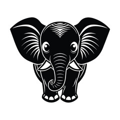 Playful Baby Elephant in Gentle Style vector illustration