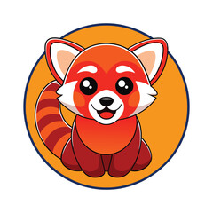 Cartoon Red Panda with Cute Style vector illustration