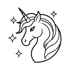 Sparkling Unicorn with Glittering Fantasy Effect vector illustration