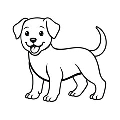 Joyful Puppy Wagging Tail in Motion vector illustration