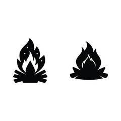 fire icons set vector illustration on white background