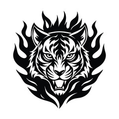 Tiger Stripes Flowing Seamlessly into Flames vector illustration