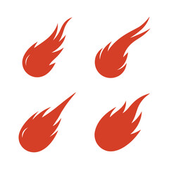 fire icons set vector illustration on white background