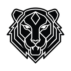 Futuristic Tiger with Neon Glow and Dark Background vector illustration