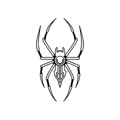 Tech Spider in Minimal Black and Silver Design vector illustration