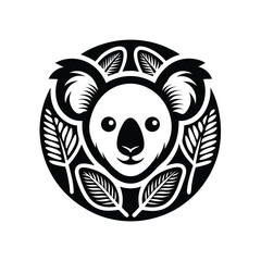 Eco Koala Logo in Soft Green Eco-Friendly Style vector illustration