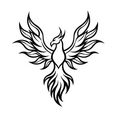 Phoenix Made of Abstract Flame Patterns vector illustration