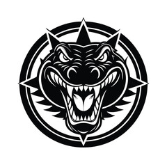 Aggressive Crocodile with Bold Jaw Features vector illustration