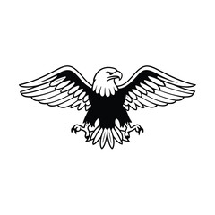 Eagle with Spread Wings and Sharp Beak vector illustration
