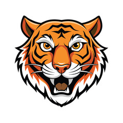 Tiger with Fierce Stare and Bold Face Details vector illustration