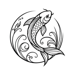 Elegant Fish with Sophisticated Soft Gradients vector illustration