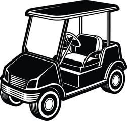 Classic Golf Cart Illustration A Timeless Design for Your Projects