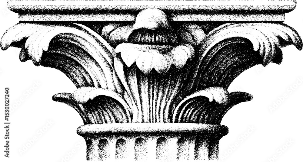 Poster renaissance architecture pilaster with entablature fragment for design and decor