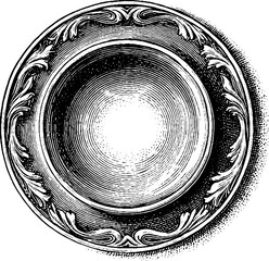 Elegant rococo tea set saucer with scalloped rim outline design for decorative use