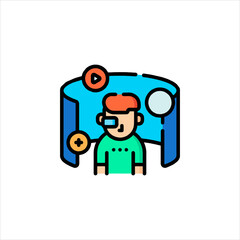 vector illustration of a man with camera