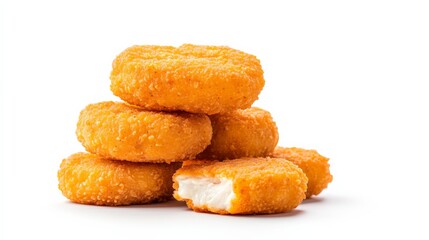 Golden Fried Chicken Nuggets Stack, fast food , snack