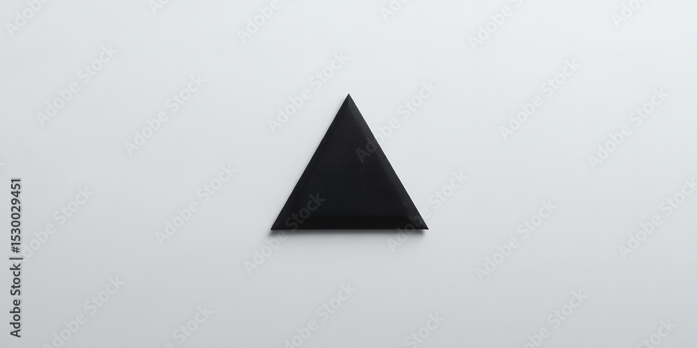 Aufkleber a minimalist image showcasing a single black triangle centered on a plain white background surface