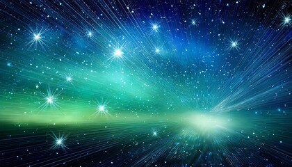 Fototapeta premium abstract green and blue background with stars