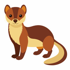 Isolated weasel vector illustration on a clean white background perfect for logos icons and design elements