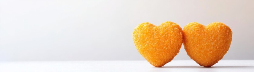 Two Heart-Shaped Nuggets, Love Bites, Meal Prep ,Food photography