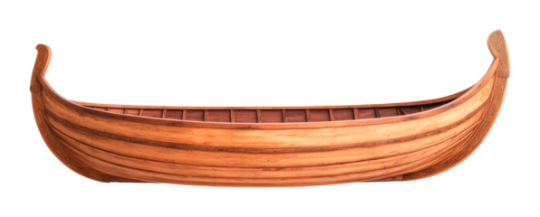 Artisan wooden boat model craft workshop decorative object indoor craftsmanship isolated on transparent background