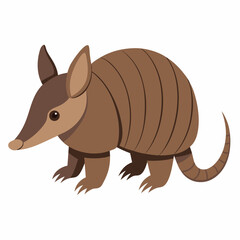 Armadillo Head Illustration on White Background for Banners Advertisements or Wildlife Themed Design Projects