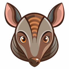 Armadillo Head Illustration on White Background Detailed Animal Portrait for Design and Creative Projects