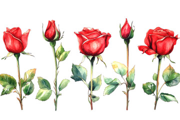 Red roses bouquet floral arrangement nature studio beauty concept isolated on transparent background