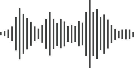 Black sound waves. Abstract music wave, radio signal frequency and digital voice visualisation. Tune equalizer vector icon. Monochrome volume audio lines, soundwaves rhythm isolated on white backgroun