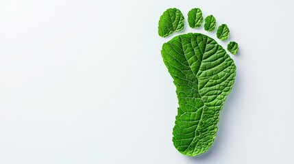 Green Leaf Footprint Symbolizing Nature and Environmental Awareness