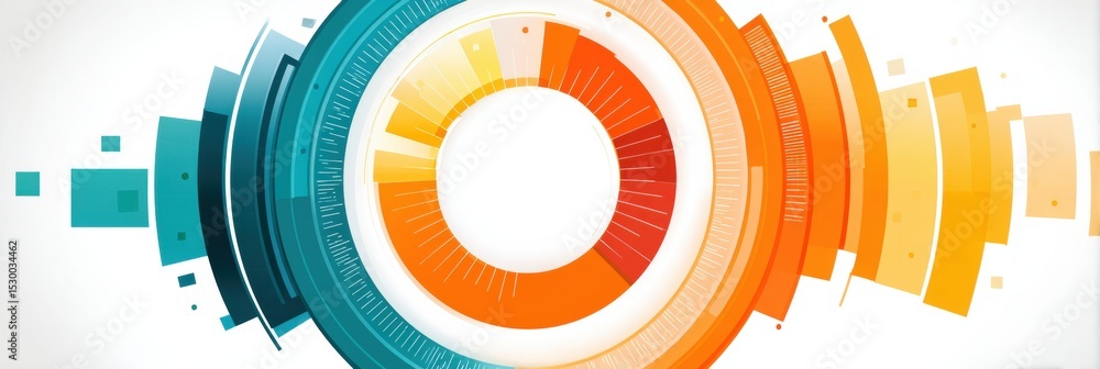 Poster Radial Chart Infographic Design Featuring Editable Space for Customization and Data Presentation in a Professional Setting